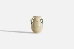 Upsala-Ekeby, Vase, Light Yellow-Glazed Earthenware, Sweden, 1940s