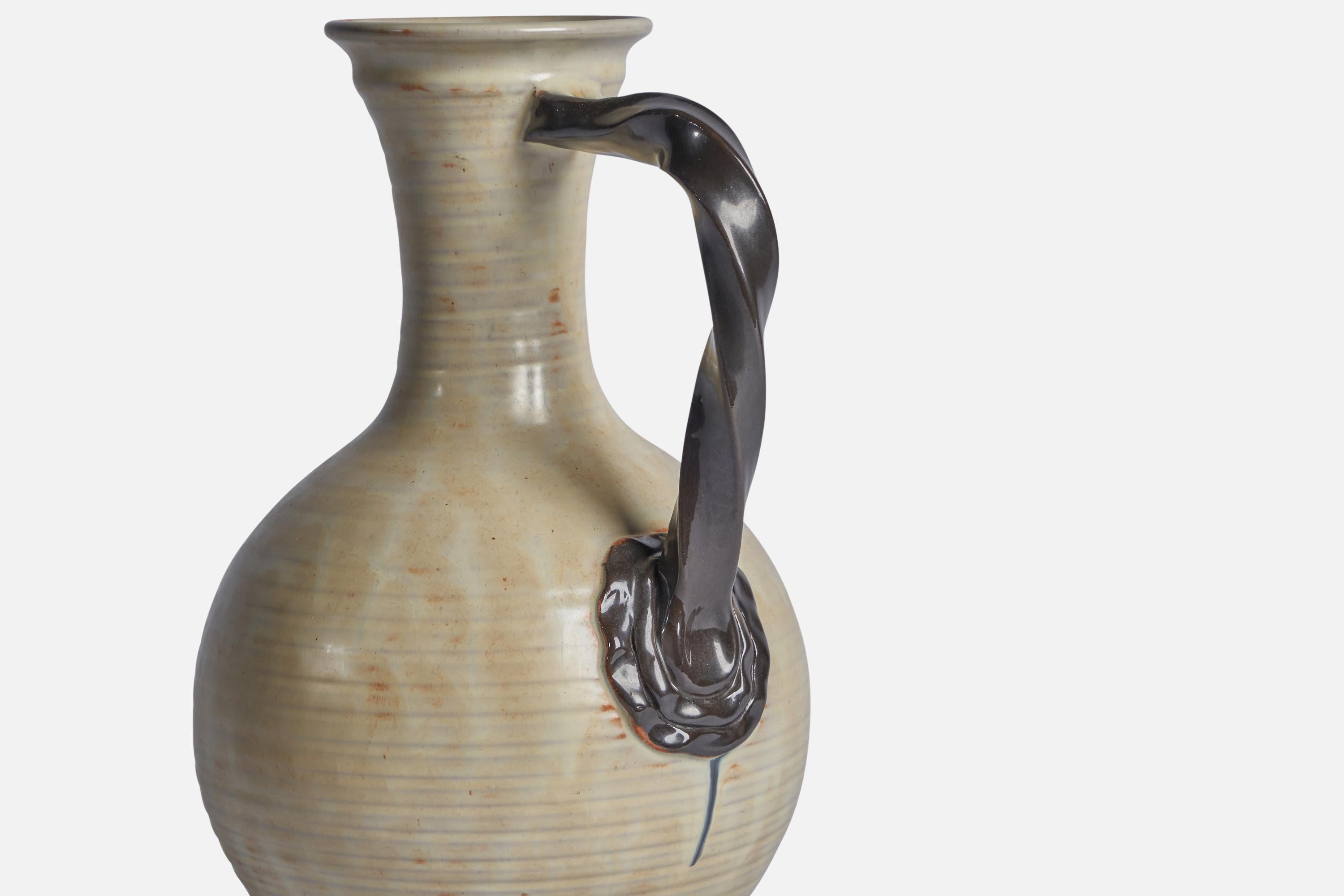 Art Deco Upsala-Ekeby, Vase or Pitcher, Glazed Earthenware, Sweden, 1940s