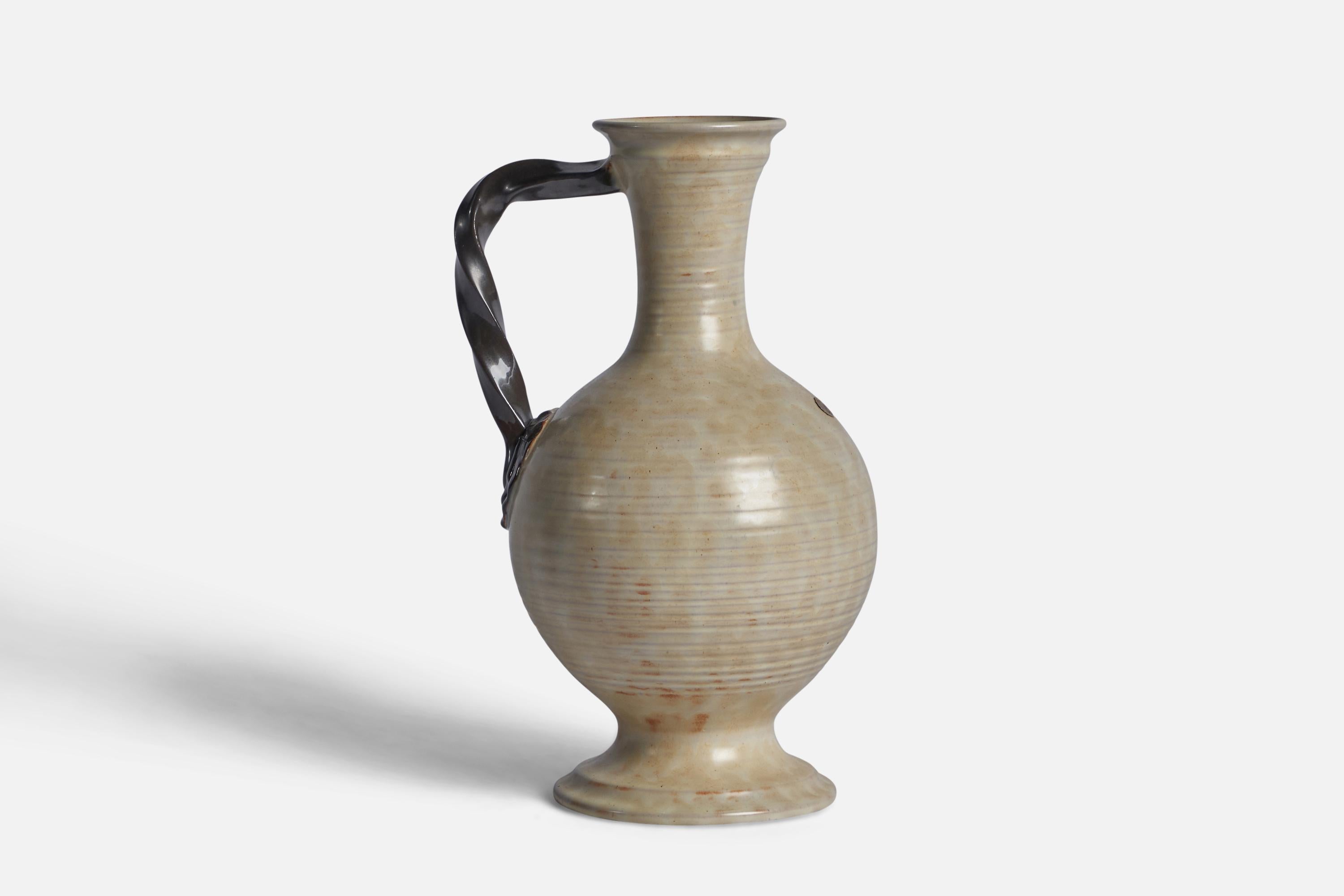 Mid-20th Century Upsala-Ekeby, Vase or Pitcher, Glazed Earthenware, Sweden, 1940s