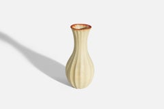 Upsala-Ekeby, Vase, Orange and Beige-Glazed Earthenware, Sweden, 1940s