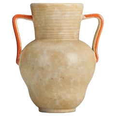Upsala Ekeby, Vase, Orange Beige-Glazed Earthenware, Sweden, 1940s