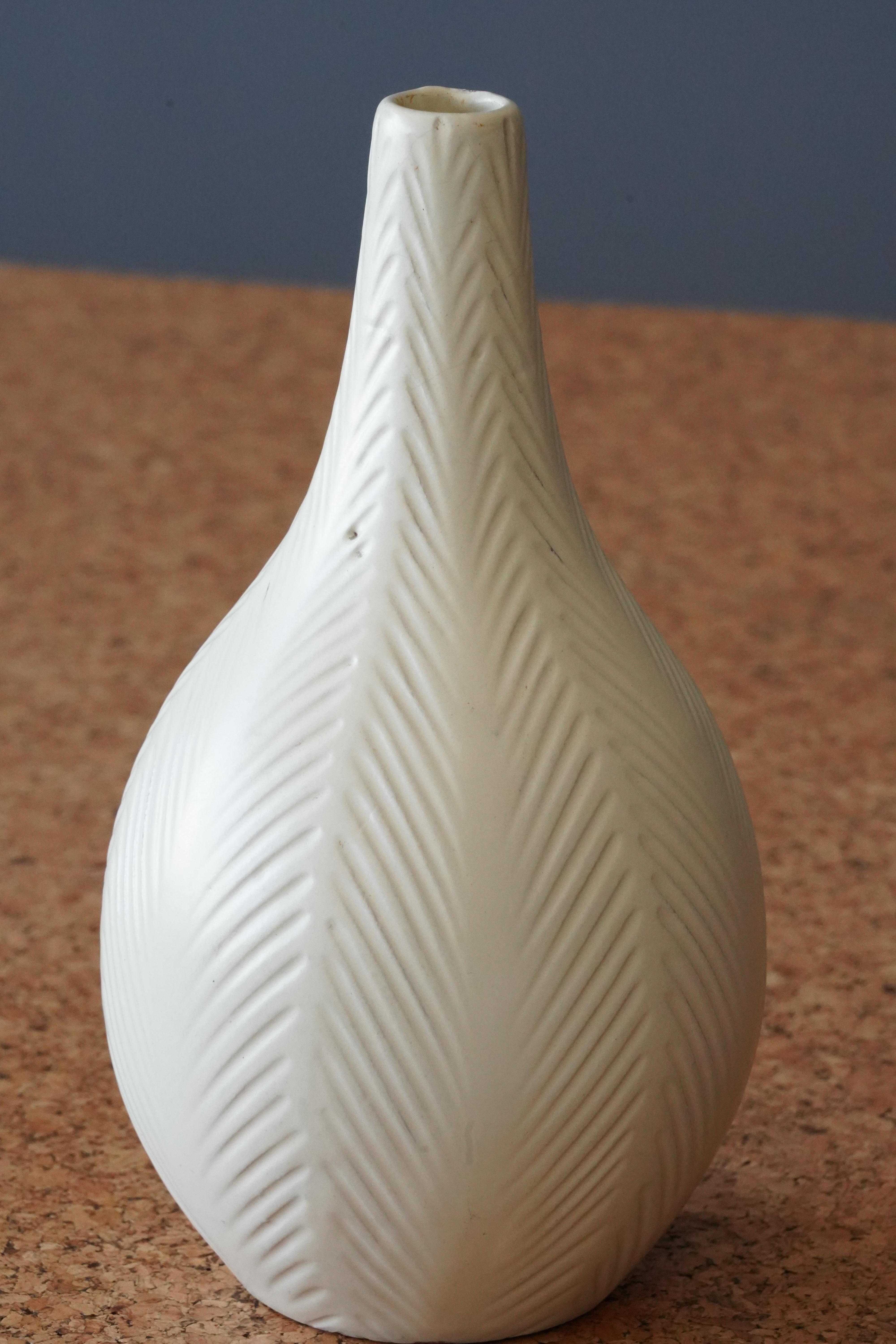 Swedish Upsala-Ekeby, Vase, Painted and Incised Ceramic, Sweden, 1930s