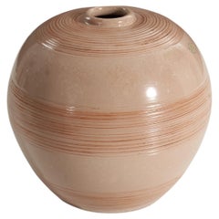 Upsala-Ekeby, Vase, Pink-Glazed Earthenware, Sweden, 1940s