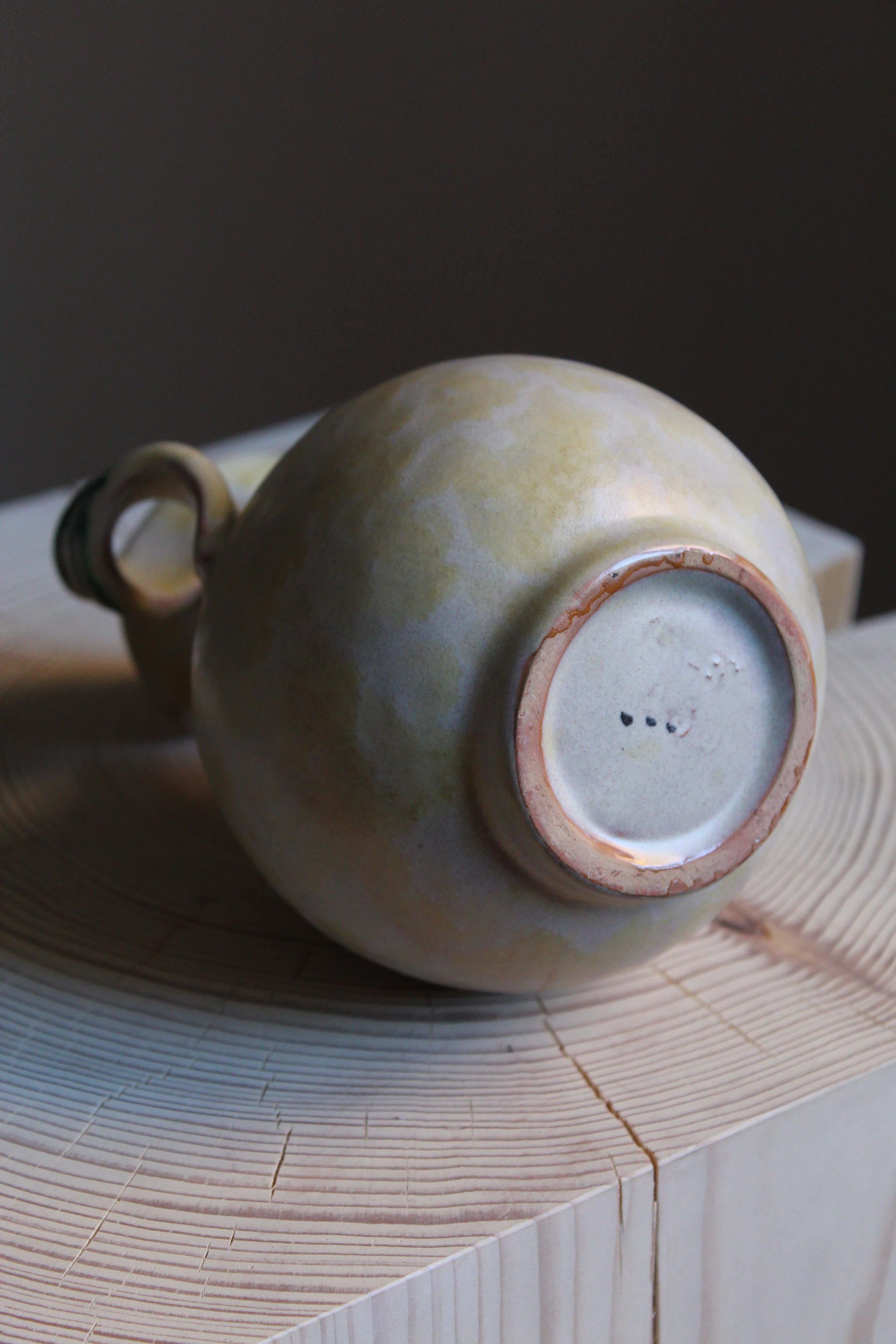 Upsala-Ekeby, Vase / Pitcher, Glazed Stoneware, Sweden, 1930s In Good Condition In High Point, NC