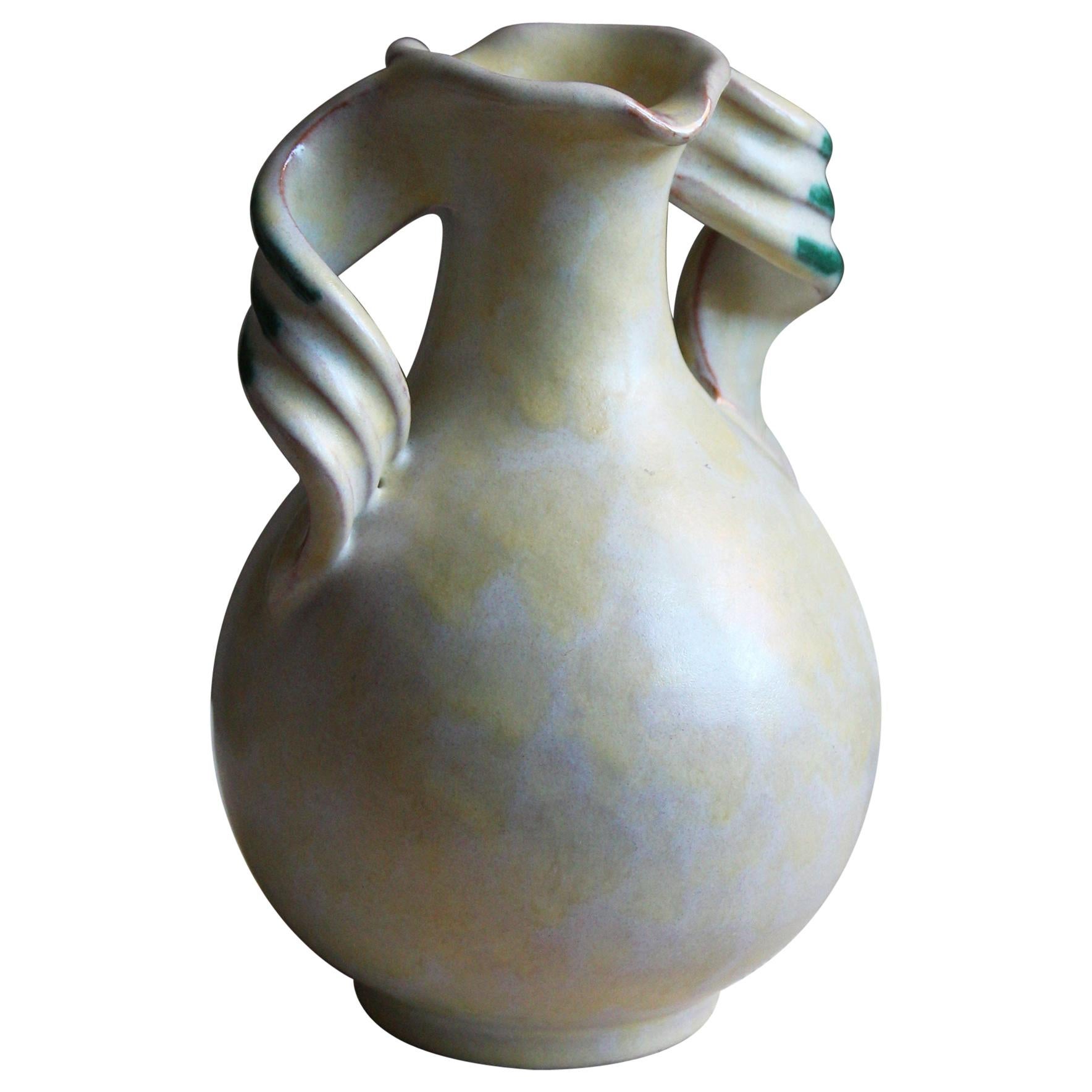 Upsala-Ekeby, Vase / Pitcher, Glazed Stoneware, Sweden, 1930s