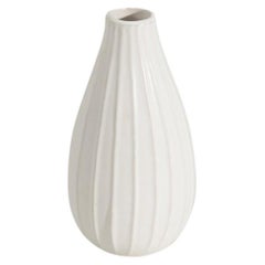 Upsala-Ekeby, Vase, White-Glazed Earthenware, Sweden, 1940s