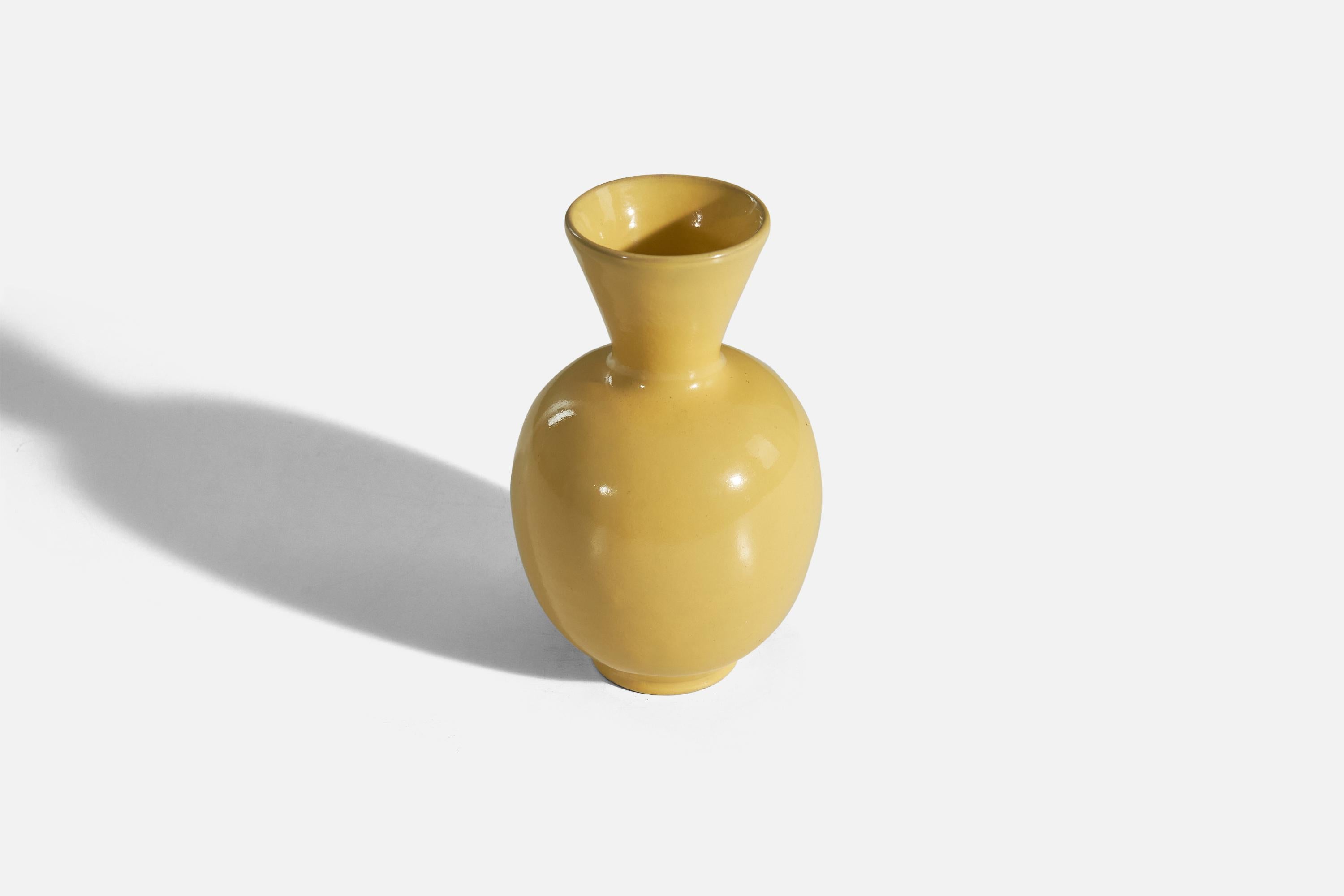 Swedish Upsala-Ekeby, Yellow Glazed Earthenware, Sweden, 1940s For Sale