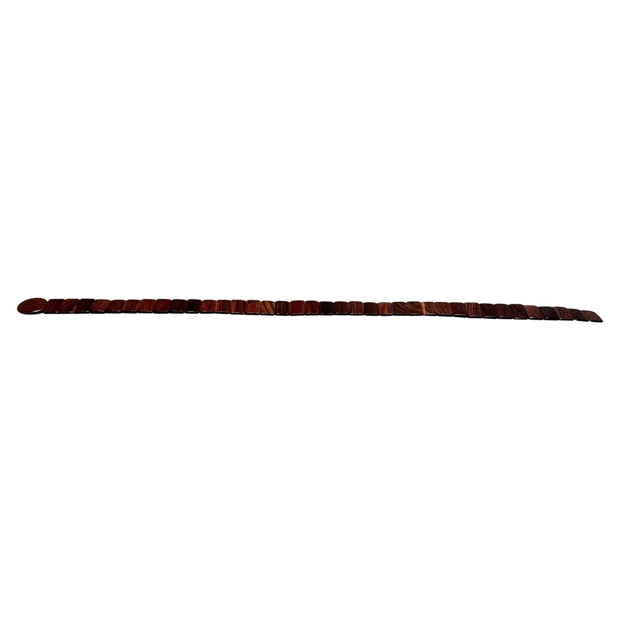Cinturón de eslabones de palisandro exótico México, artesanal, años 70 Moderno de mediados de siglo en venta