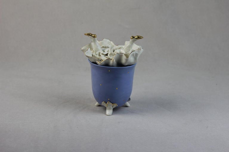 Ceramic Upside Down Alice in Wonderland Bowl, Handmade in Italy, Handcrafted Design 2021 For Sale
