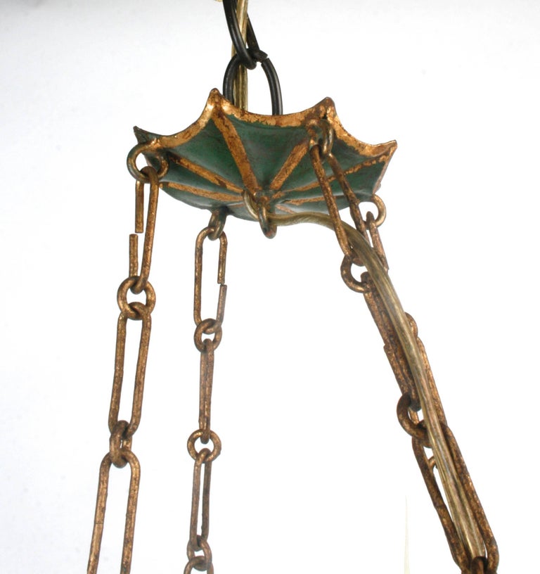 Upside-Down French Tole Umbrella Chandelier For Sale at ...
