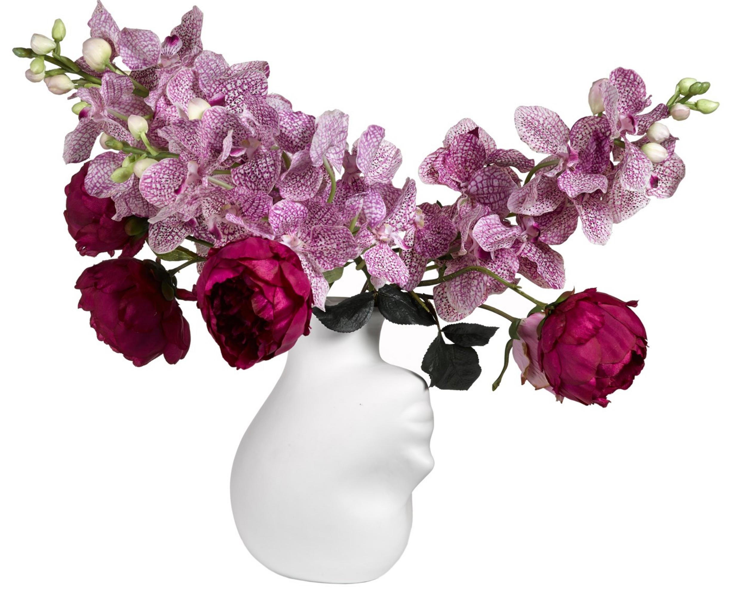 Unglazed Upside Down Head Porcelain Vase 