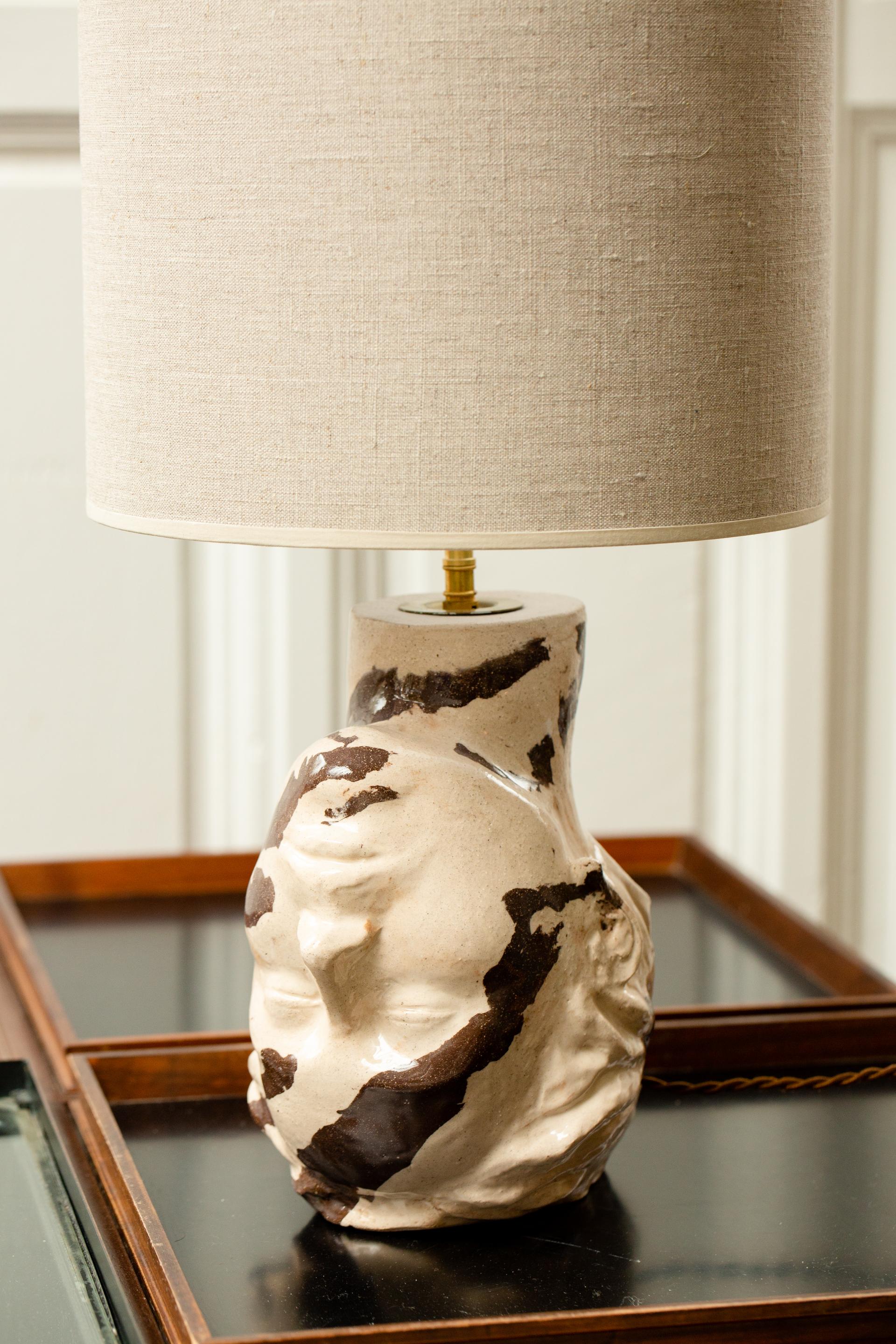 Post-Modern Upside Down Head Table Lamp by Di Fretto For Sale