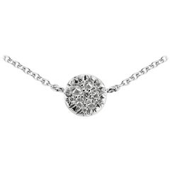 Upside Down Set White DEGVVS Brilliant-Cut Diamond Pendant with Necklace