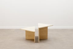 Up&Up Travertine Coffee / Side Table, Italy 70s