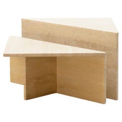 Up&Up Travertine Coffee / Side Table, Italy 70s