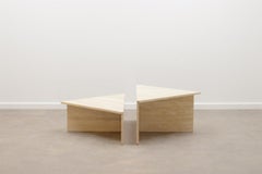Up&Up Triangle Travertine Coffee Table, Italy 70s