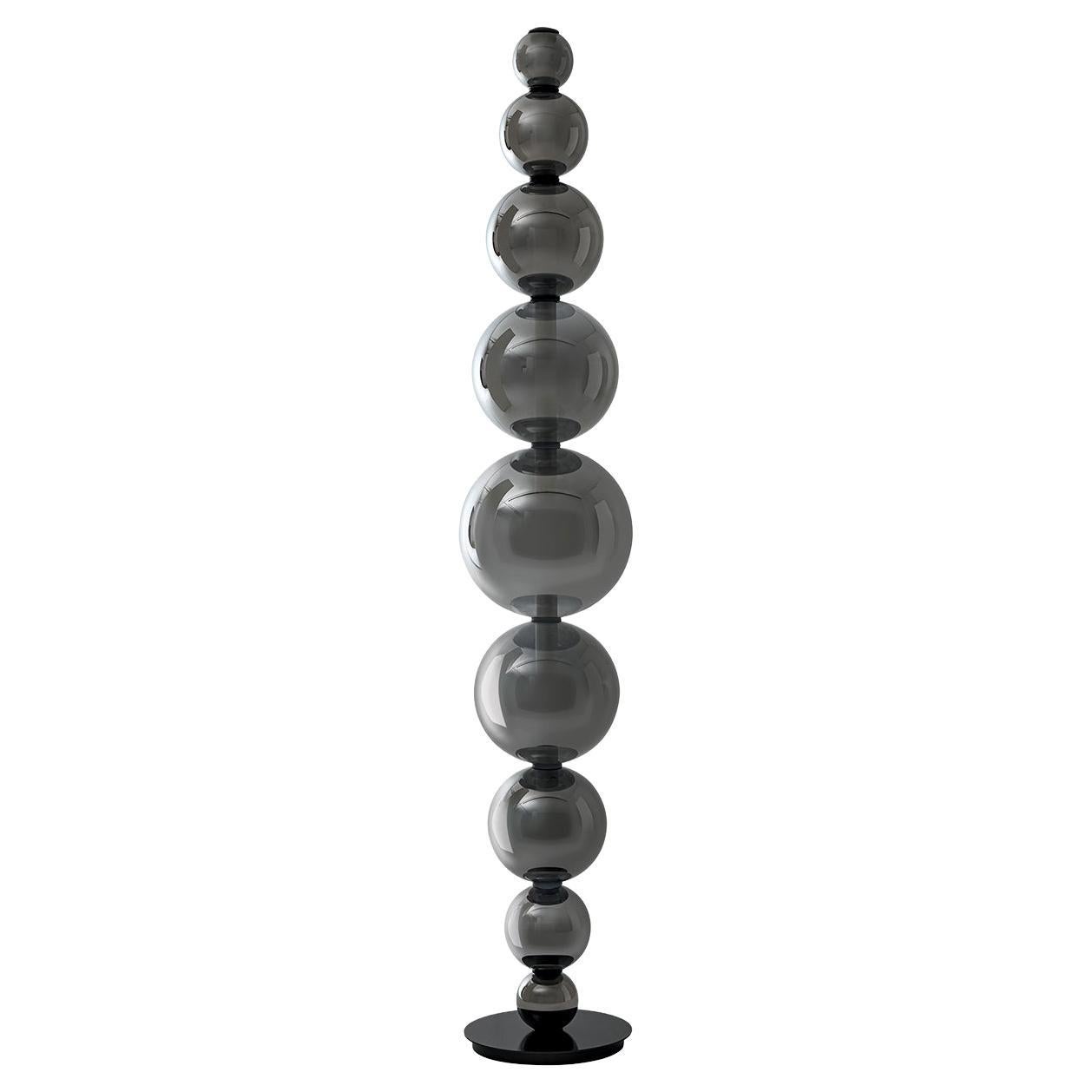 Upward Sculptural Gray Glass Floor Lamp For Sale