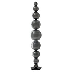 Upward Sculptural Gray Glass Floor Lamp