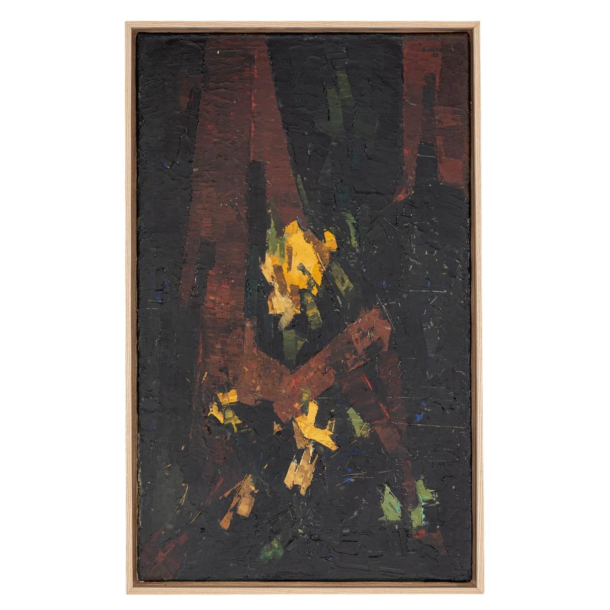 „Ur Travels Flora“ von Ditti Hood, Ölgemälde auf Leinwand, 44x71 cm im Angebot