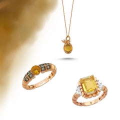 Bague Uraeus en or rose avec diamant cognac