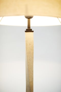Ural Floor Lamp in Cast Bronze and Speckled Oyster Shagreen by Elan Atelier