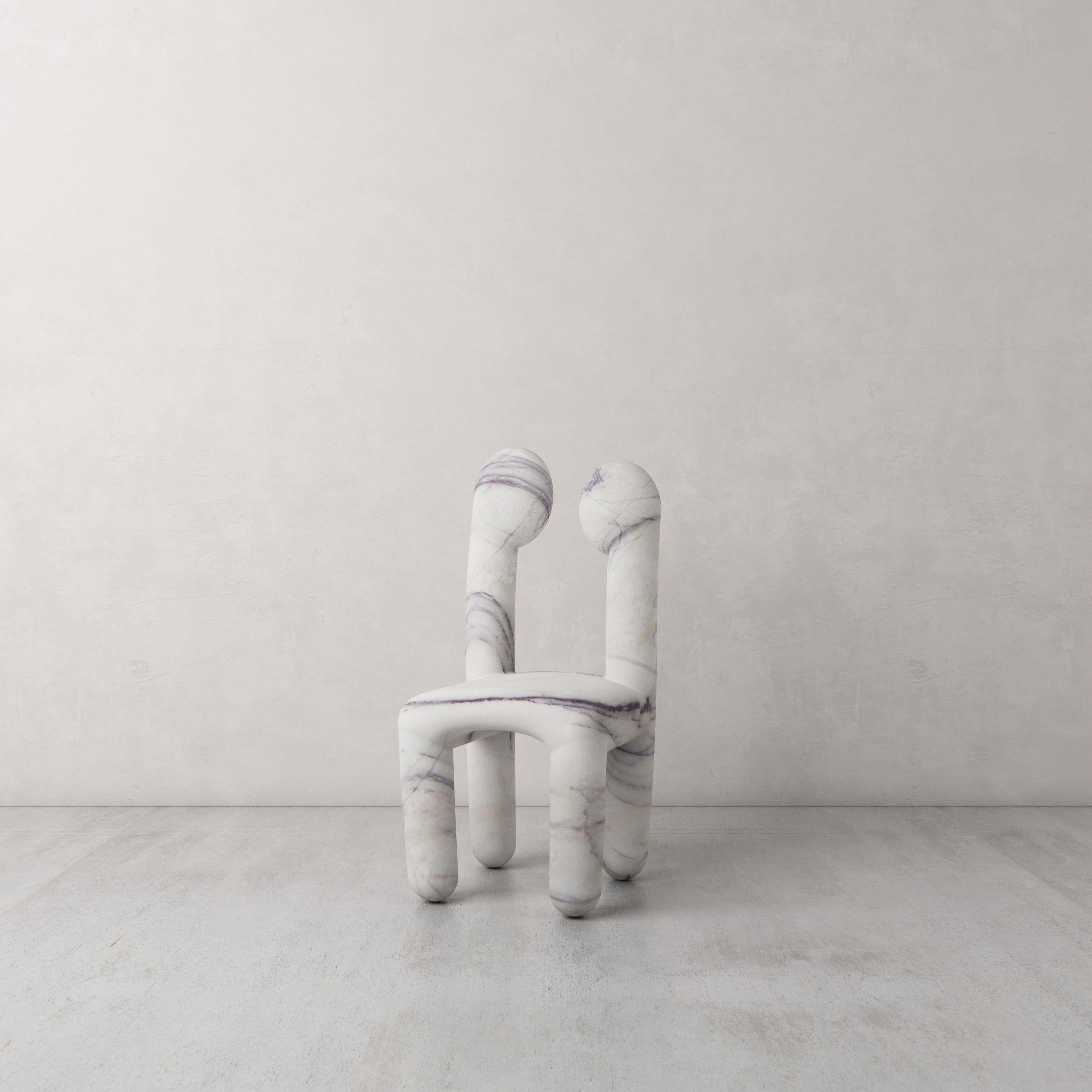 Urania Chair by Pietro Franceschini
Sold exclusively by Galerie Philia
Limited edition of 8, signed and numbered
Dimensions: H 80 x W 36 x D 36 cm
Seat Heigh: 38 CM
Weight: 65kg
Materials: Marble (Calacatta Viola)


Pietro Franceschini is