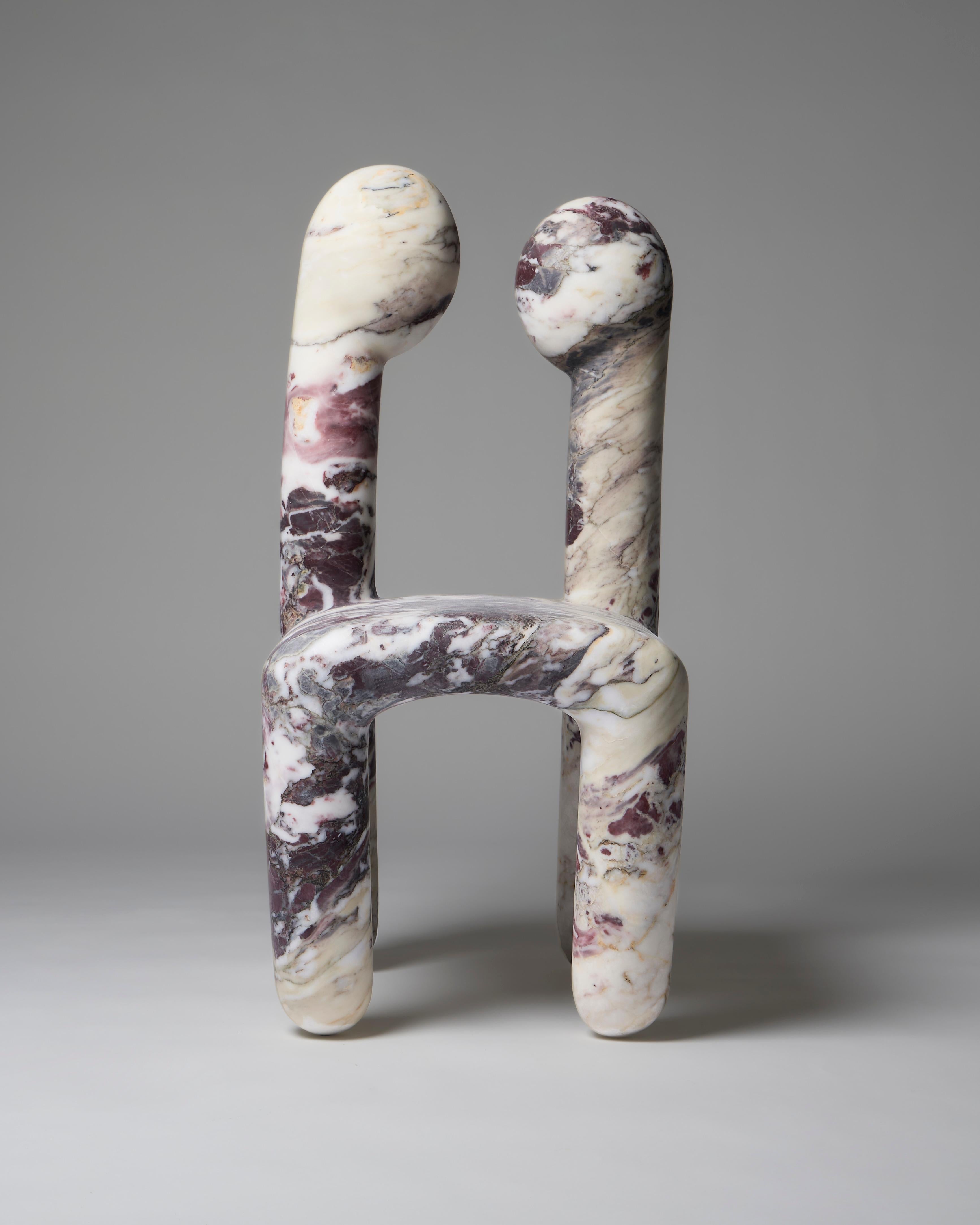 Urania chair by Pietro Franceschini
Sold exclusively by Galerie Philia
Limited edition of 8, signed and numbered
Dimensions: H 80 x W 36 x D 36 cm
Seat Heigh: 38 CM
Weight: 65kg
Materials: Marble (Calacatta Viola)


Pietro Franceschini is