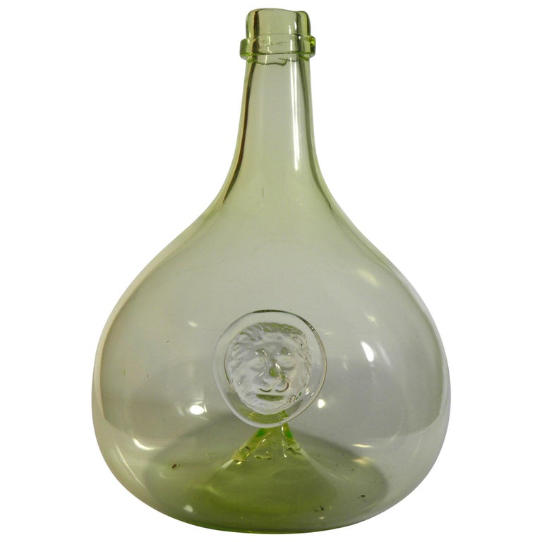 Uranium Glass Bottle with a Sculpture of a Lion, 'video' For Sale at ...