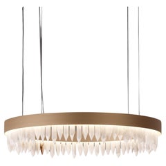 Lampadario a sospensione in alabastro rotondo Urano 1 D120 di Alabastro Italiano