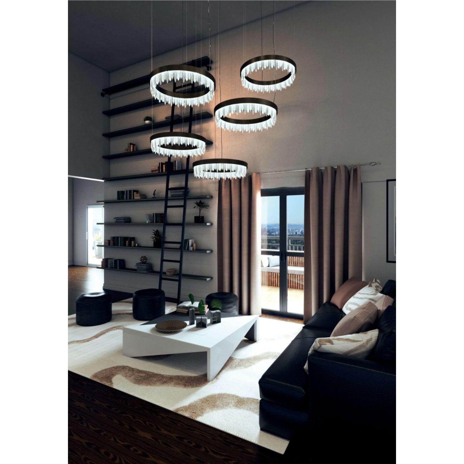 Glass Urano Bronze 60 Pendant Light 1 by Alabastro Italiano For Sale