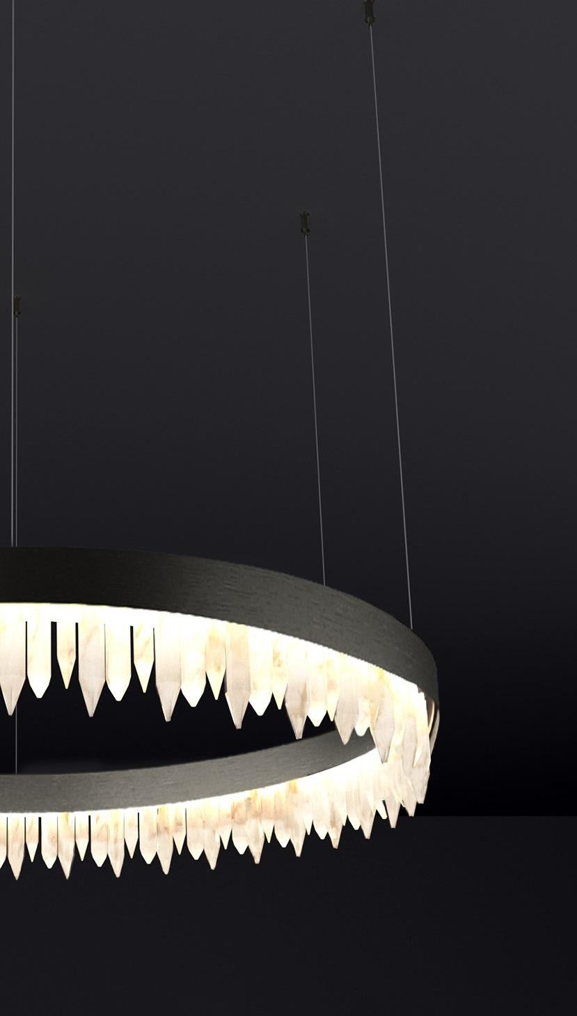 Modern Urano Brushed Black 60 Pendant Light 1 by Alabastro Italiano For Sale