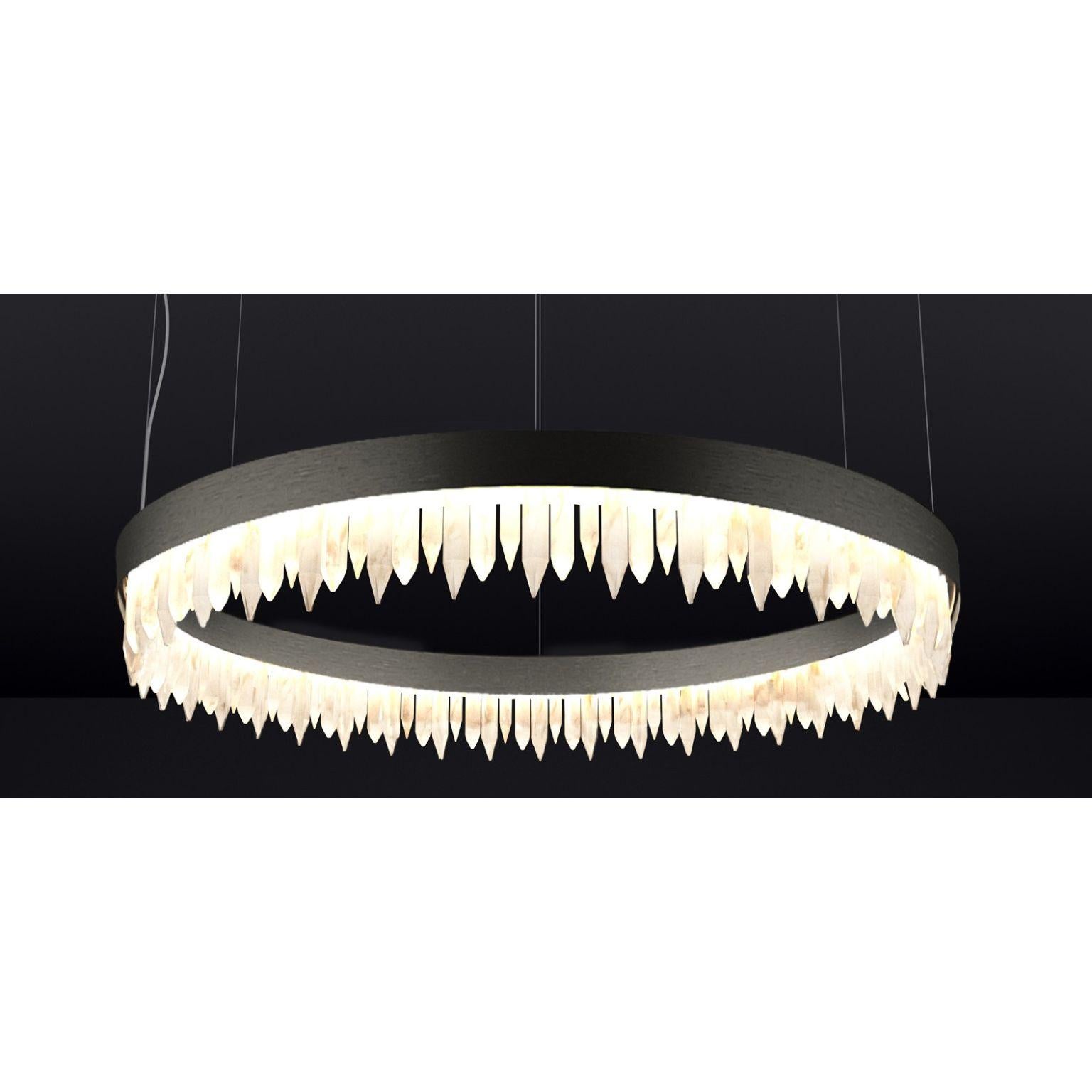 Contemporary Urano Brushed Black 60 Pendant Light 1 by Alabastro Italiano For Sale