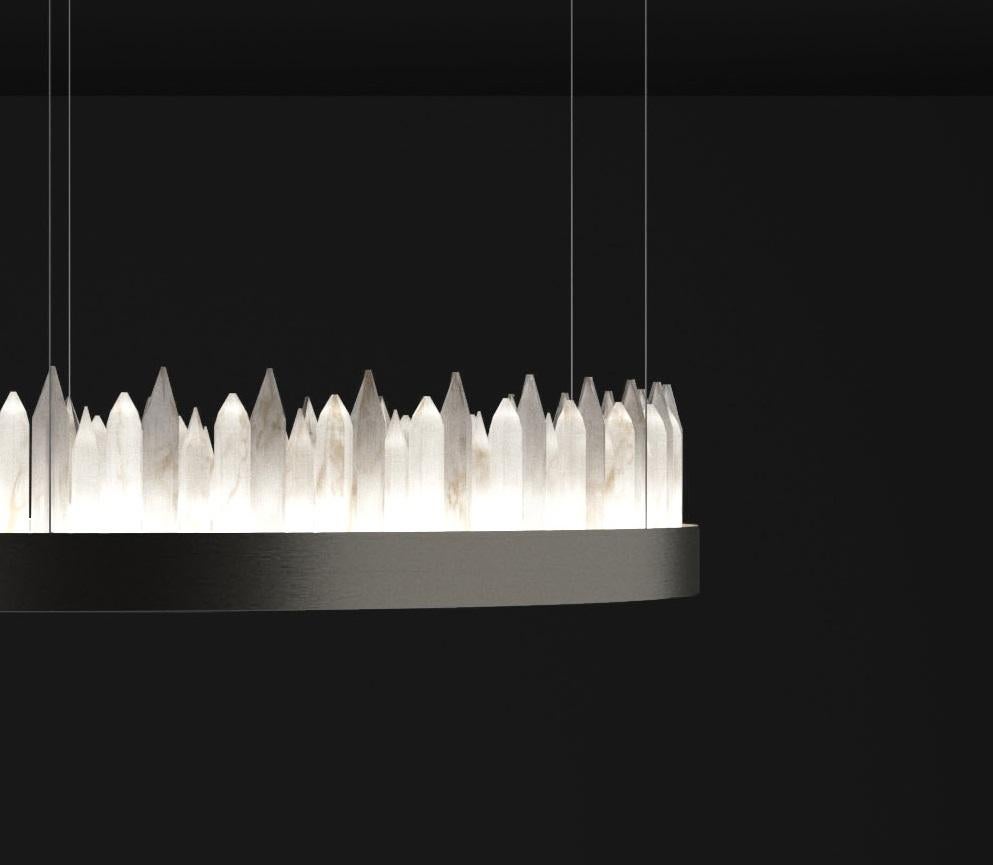 Urano Brushed Black 60 Pendant Light 3 by Alabastro Italiano In New Condition For Sale In Geneve, CH