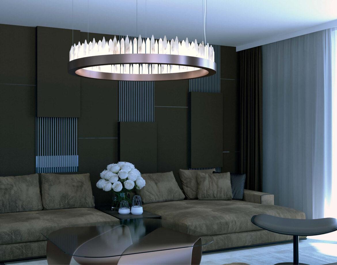 Urano Brushed Black 60 Pendant Light 3 by Alabastro Italiano In New Condition For Sale In Geneve, CH