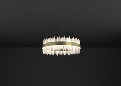 Lampada a sospensione Urano 60 in ottone spazzolato 2 di Alabastro Italiano