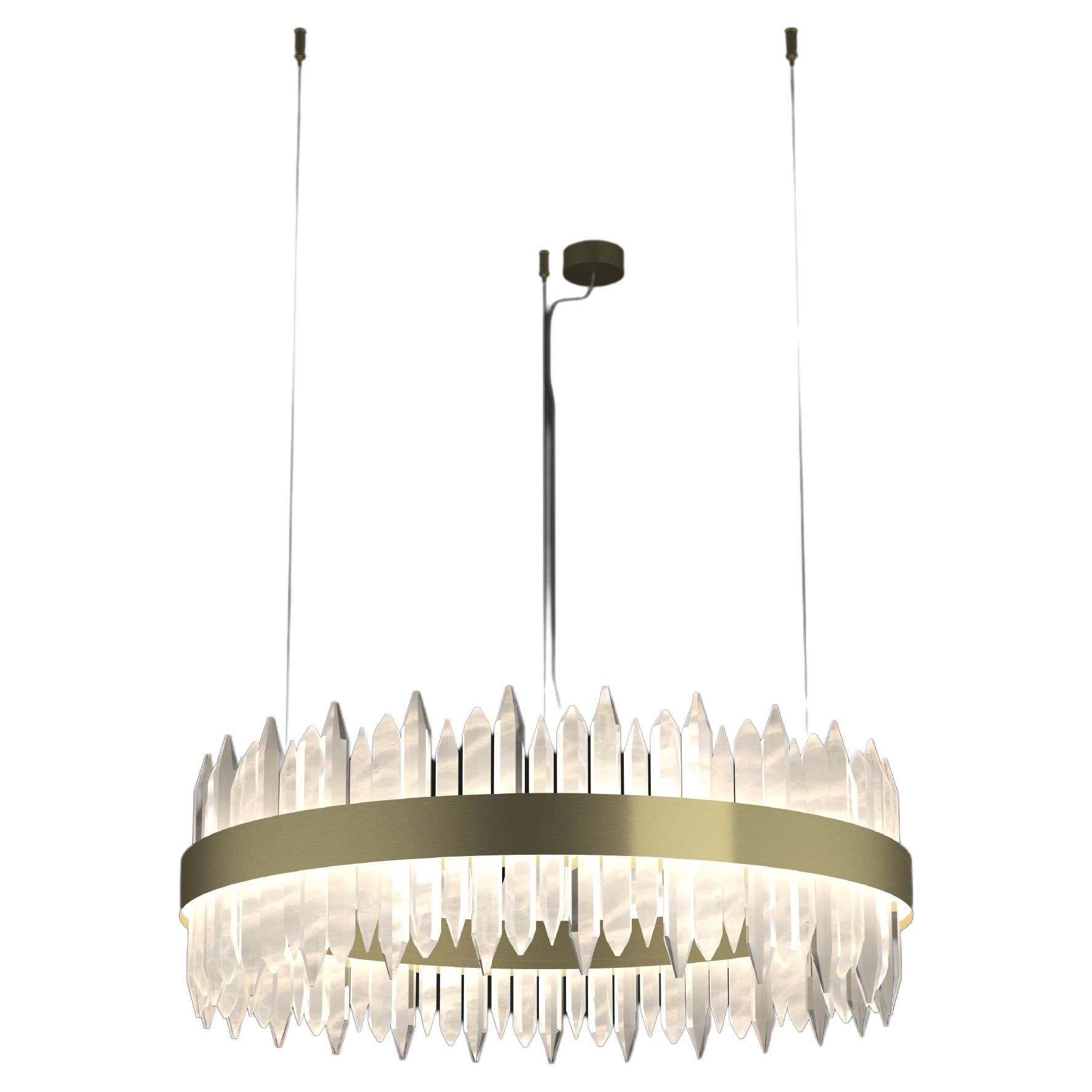 Urano Brushed Brass 60 Pendant Light 2 by Alabastro Italiano