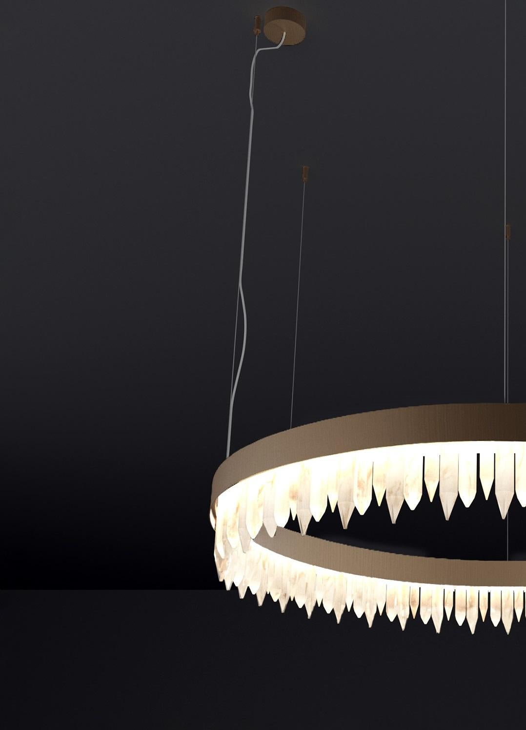 Urano Brushed Burnished 80 Pendant Light 1 by Alabastro Italiano In New Condition For Sale In Geneve, CH