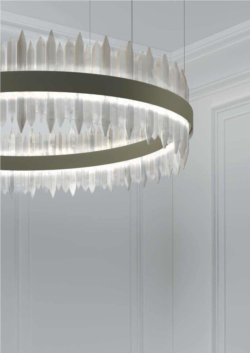 Contemporary Urano Brushed Burnished 80 Pendant Light 2 by Alabastro Italiano For Sale