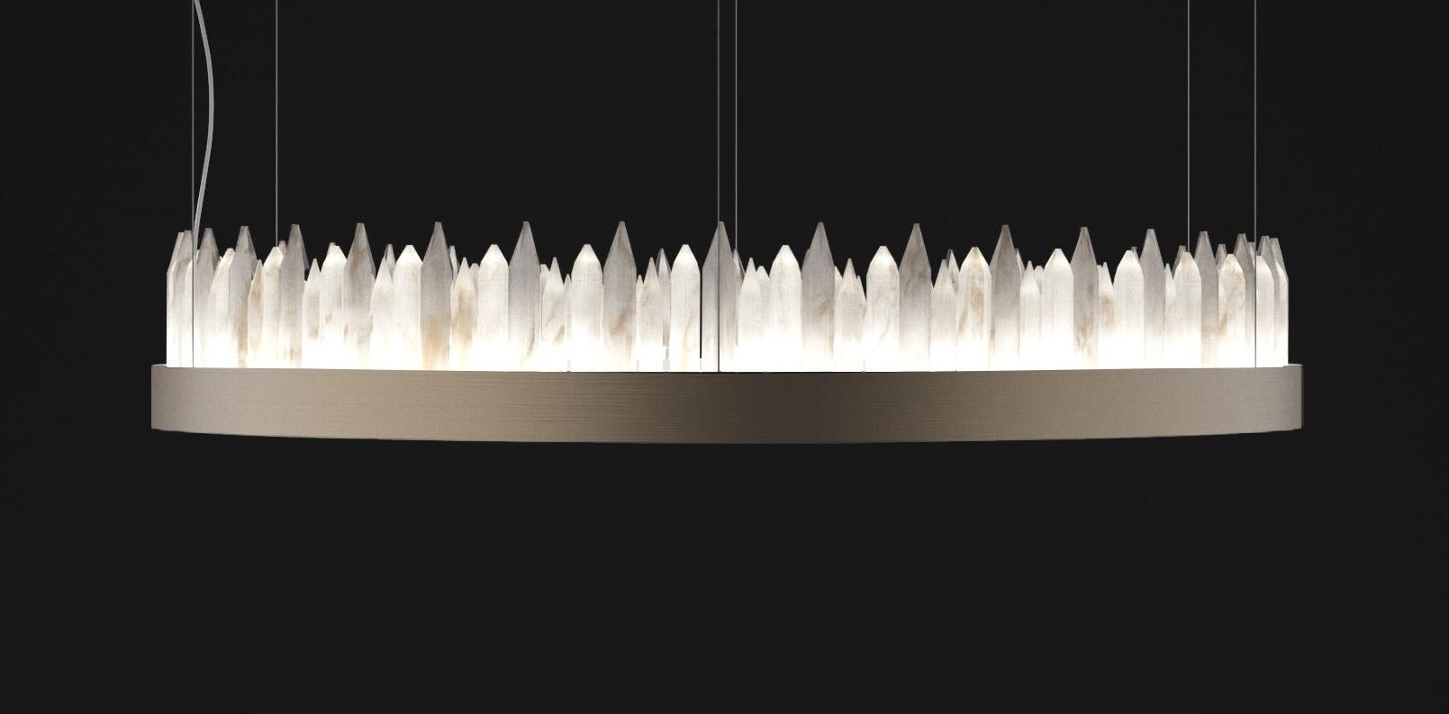Modern Urano Brushed Burnished 80 Pendant Light 3 by Alabastro Italiano For Sale