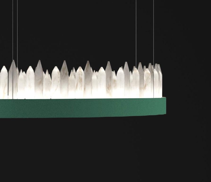 Modern Urano Freedom Green 100 Pendant Light 3 by Alabastro Italiano For Sale