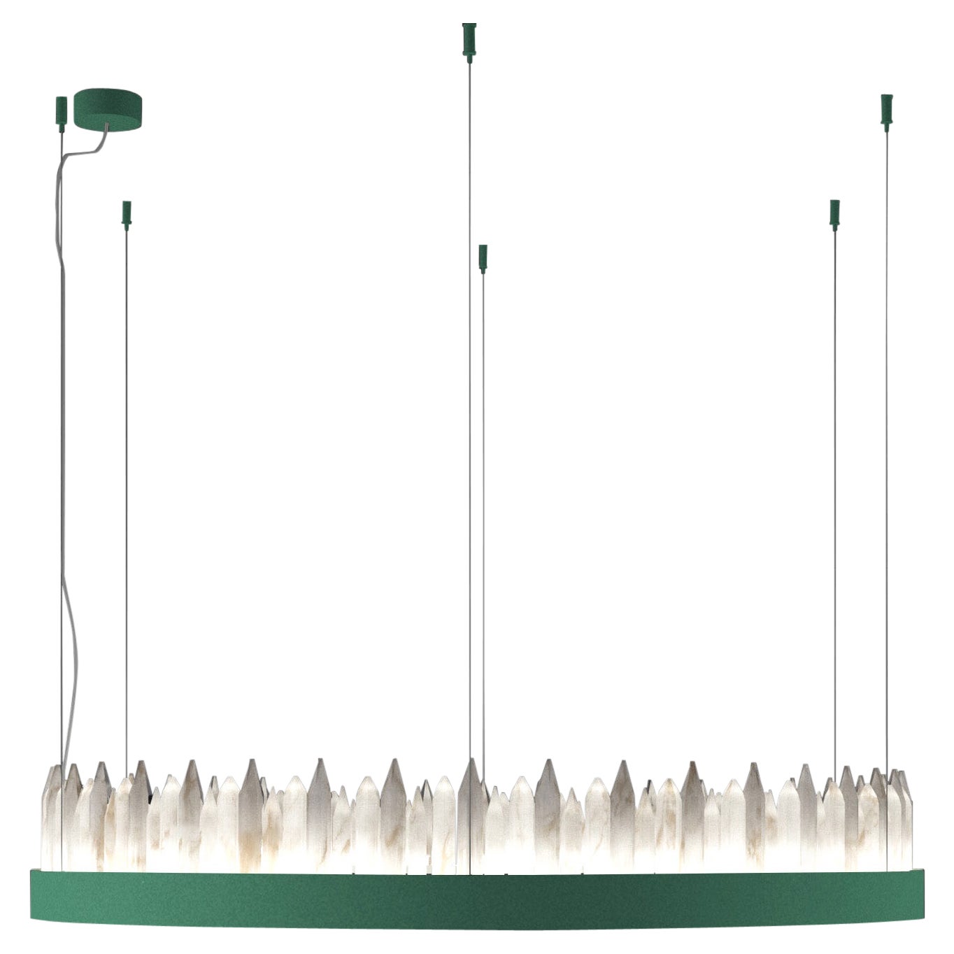 Urano Freedom Greene & Greene 100 - Lampada a sospensione 3 di Alabastro Italiano in vendita