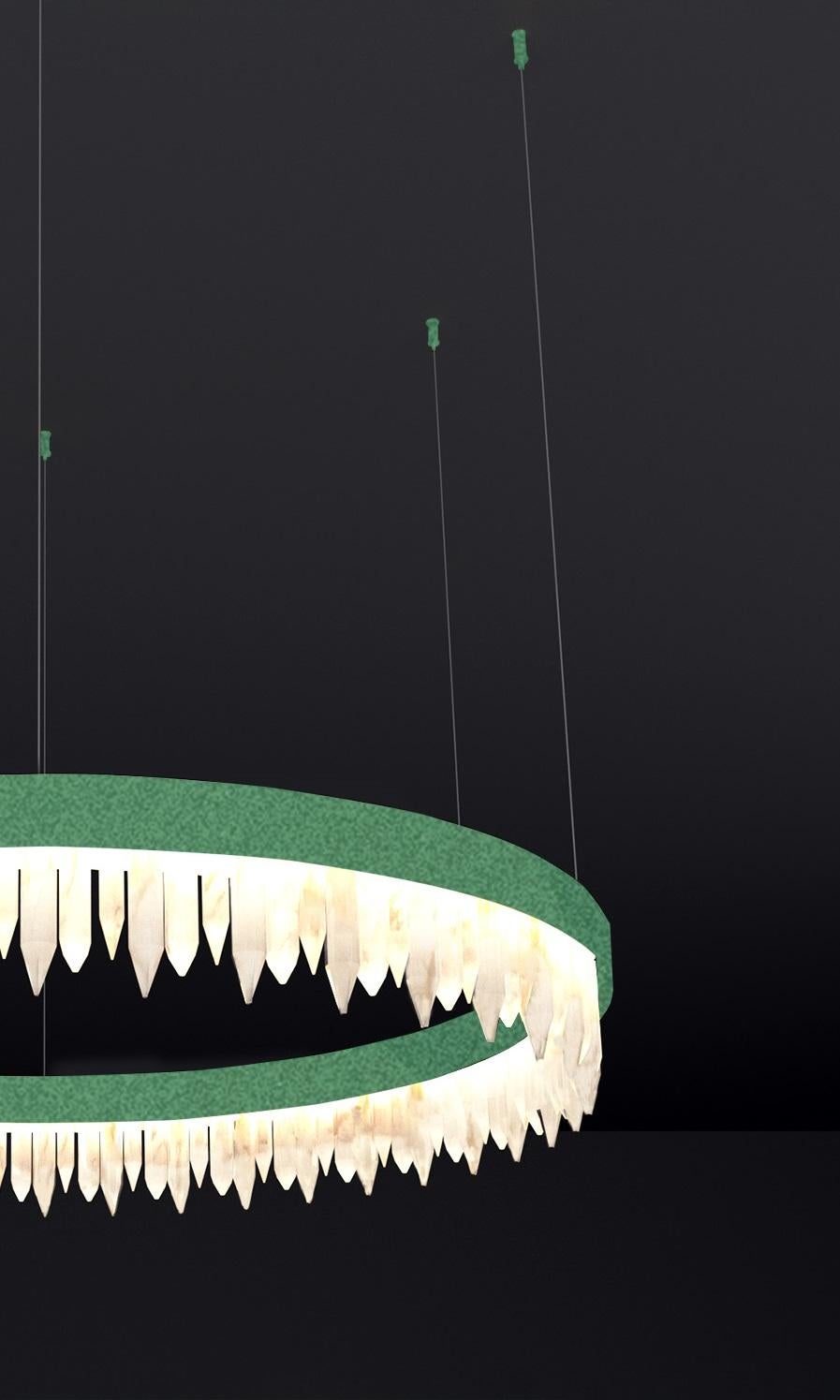 Modern Urano Freedom Green 80 Pendant Light 1 by Alabastro Italiano For Sale