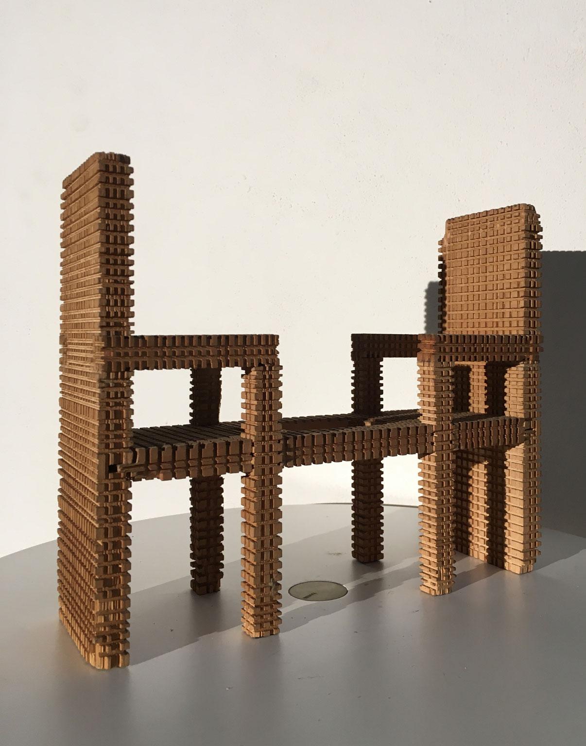 1977 Italy Wooden Abstract Sculpture by Urano Palma Non Dialogo No Words For Sale 16