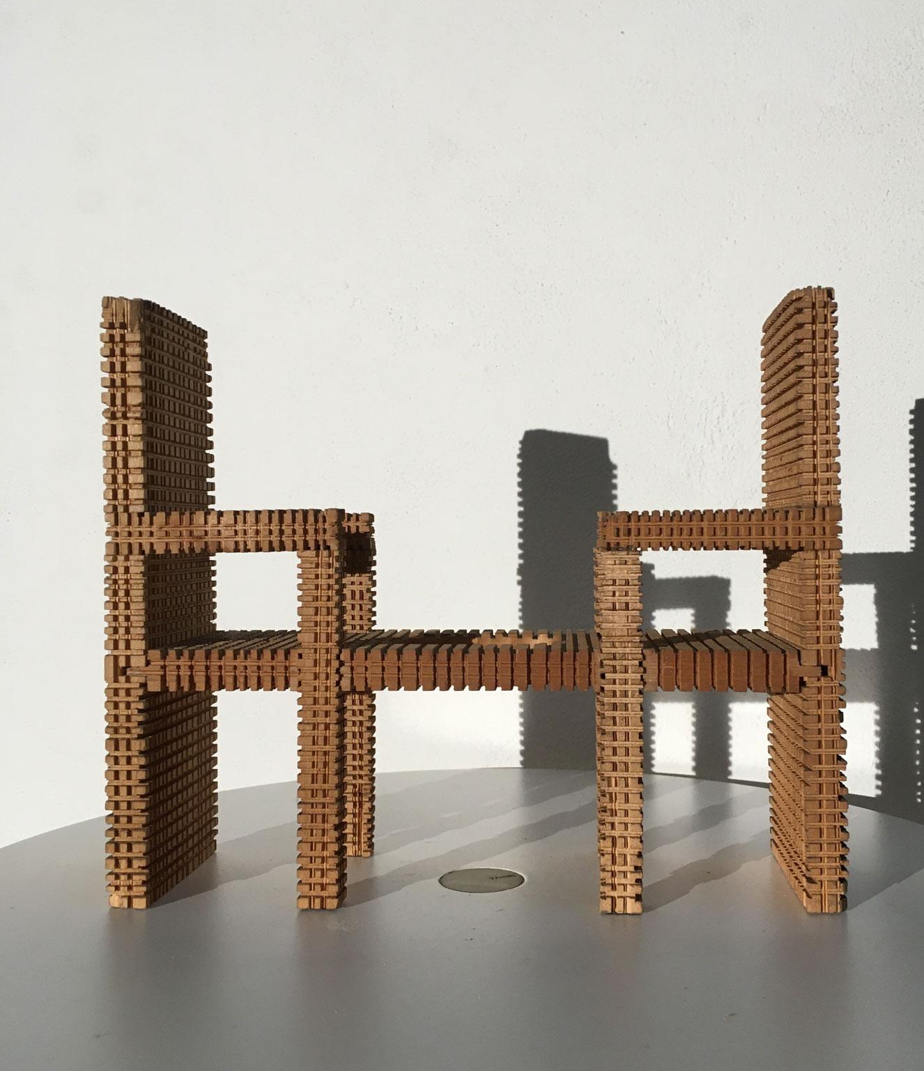 1977 Italia Scultura astratta in legno di Urano Palma Non Dialogo No Words