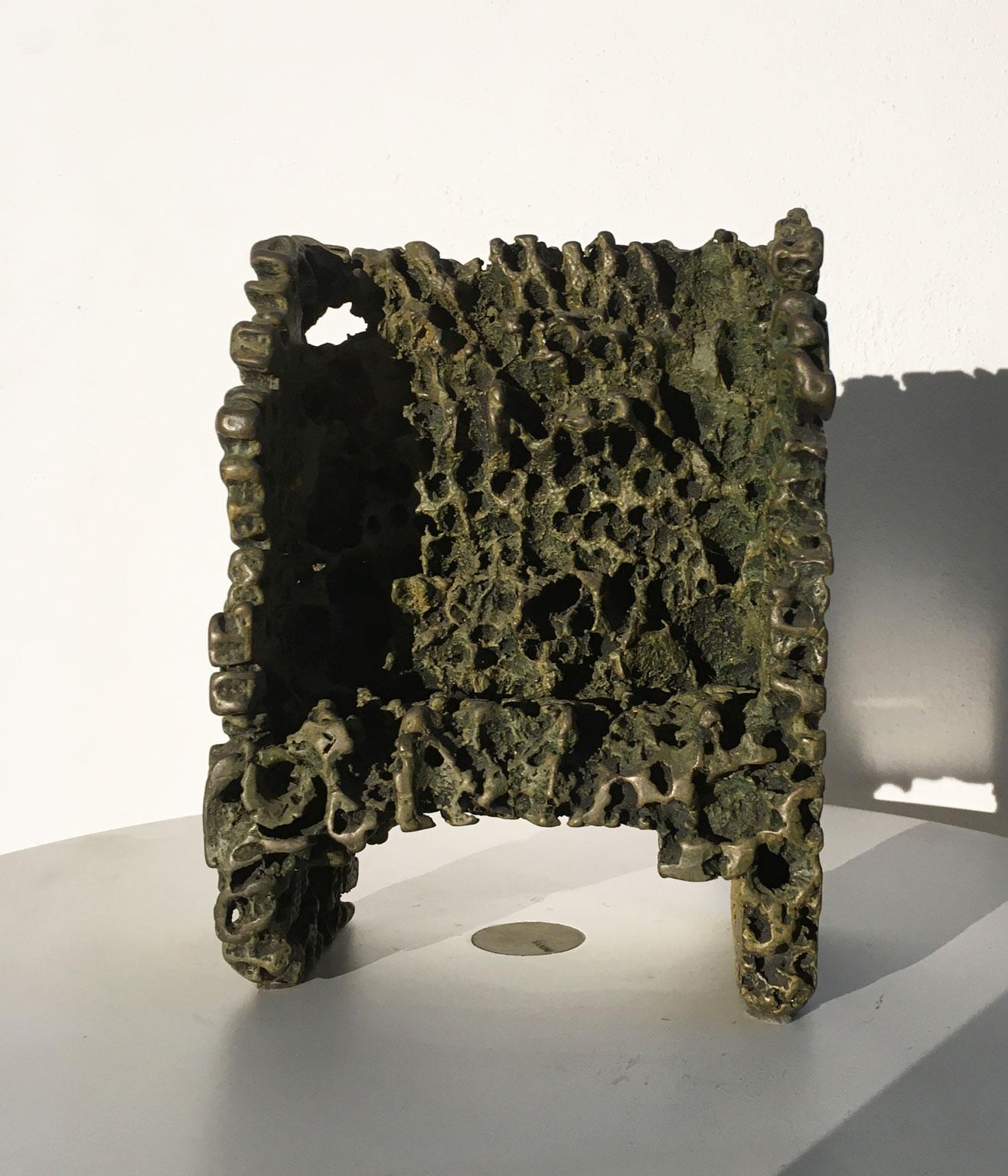 1985 Italia Escultura abstracta de bronce de Urano Palma Trono de Bronzo en venta 11