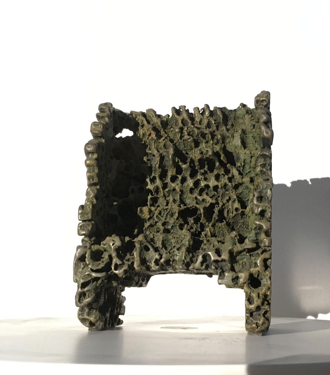 1985 Italia Escultura abstracta de bronce de Urano Palma Trono de Bronzo en venta 12