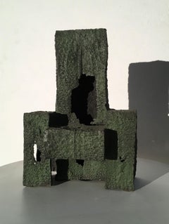 1985 Italy Cast Iron Abstract Sculpture by Urano Palma Cast Iron Throne