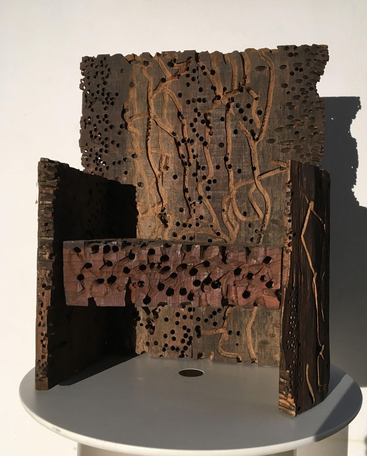 1985 Italia Scultura astratta in legno di Urano Palma Grande Trono Grande in vendita 1