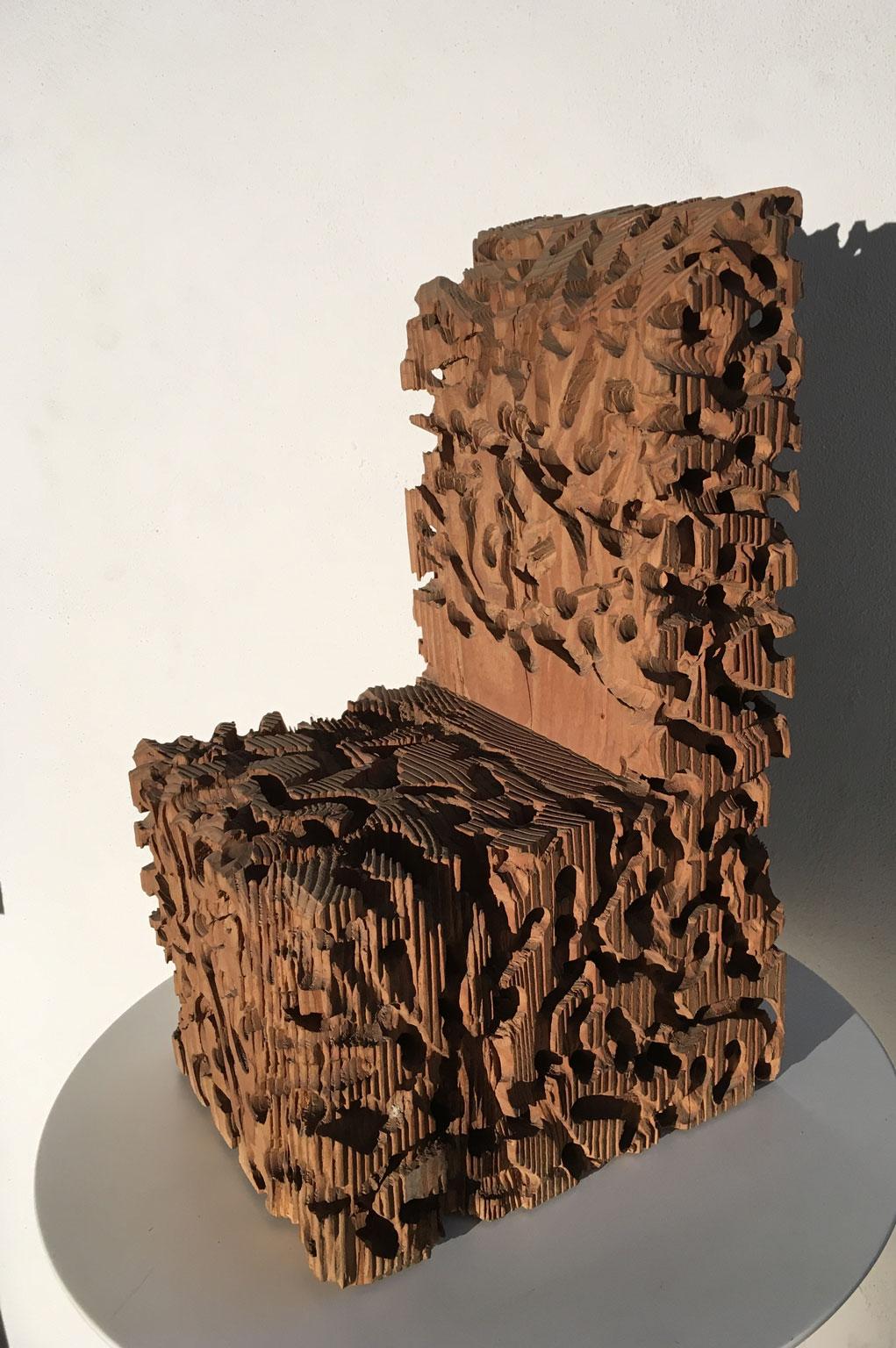 1985 Scultura astratta in legno di Urano Palma Sedia Le sedie in vendita 14