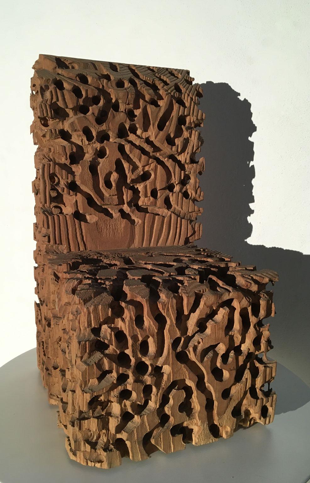 1985 Scultura astratta in legno di Urano Palma Sedia Le sedie in vendita 8